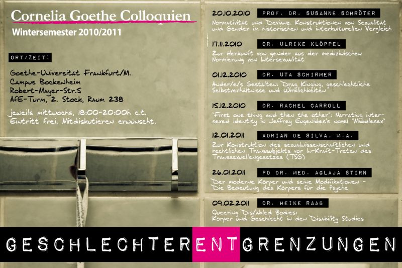 Plakat zum CGColloquium Wintersemester 2010/2011