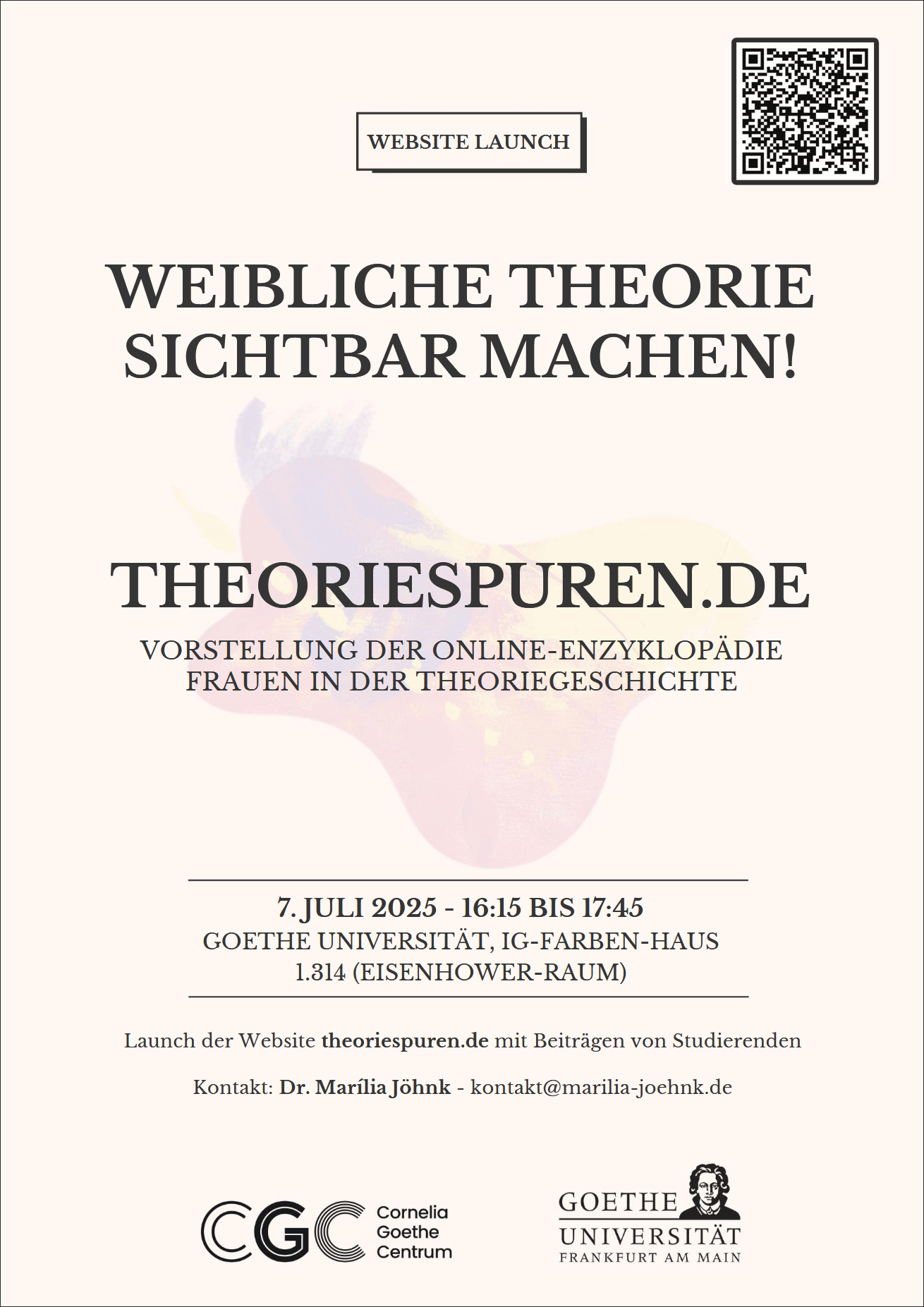 Poster for the Website Launch "theoriespuren.de" [german]